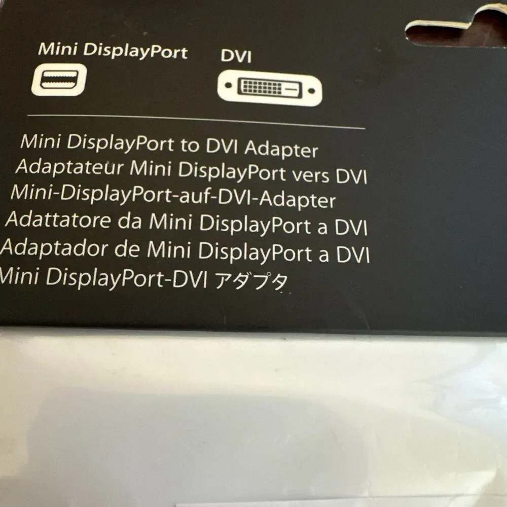 Genuine Apple Thunderbolt Mini DisplayPort to DVI Cable Monitor Adapter (A1305)
